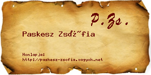 Paskesz Zsófia névjegykártya